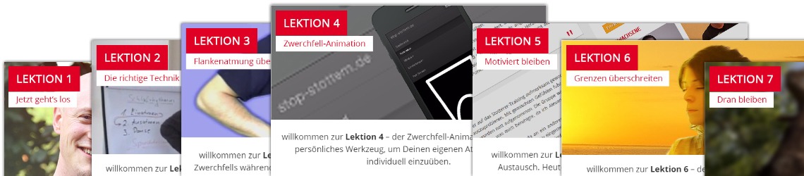 Die Übungen gegen Stottern werden durch 7 Lektionen ergänzt