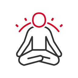Meditation Icon: Ein meditierende Person mit Aura