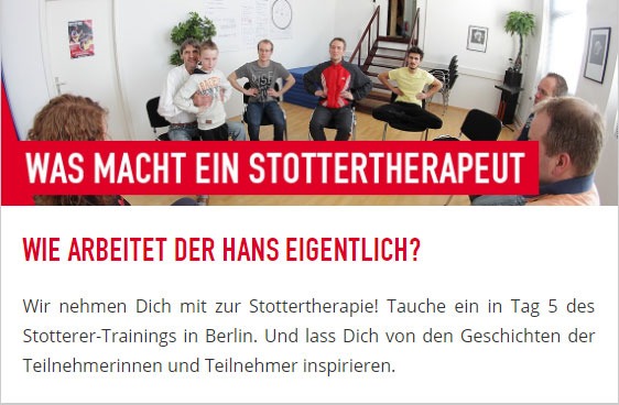 Was macht ein Stottertherapeut und wie arbeitet er? Ein Tag mit Hans beim Stotterer-Training in Berlin.